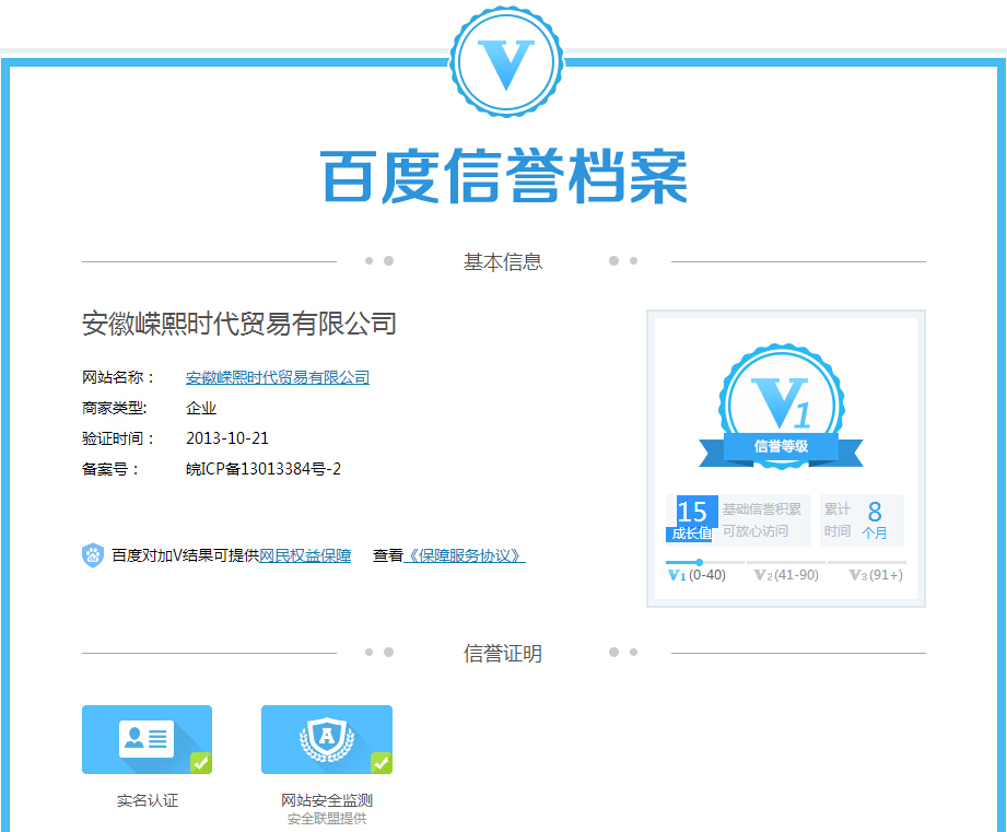 什么是百度信誉v,百度信誉成长值细则